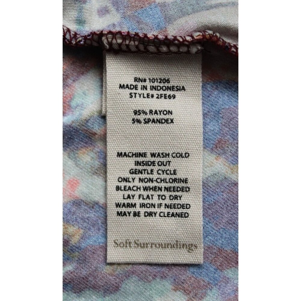 SOFT SURROUNDINGS Estelle Maxi Dress Jersey Knit Mixed Patterns, Size M Medium - Picture 13 of 13